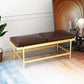 Mid-Century Modern Rectangle Bench Bedroom Seating Bench with Metal Legs Brown Clearhalo 'Benches' 'Chairs & Seating' 'furn' 'furn_benches' 'Furniture' 'Living Room Furniture' 6619495