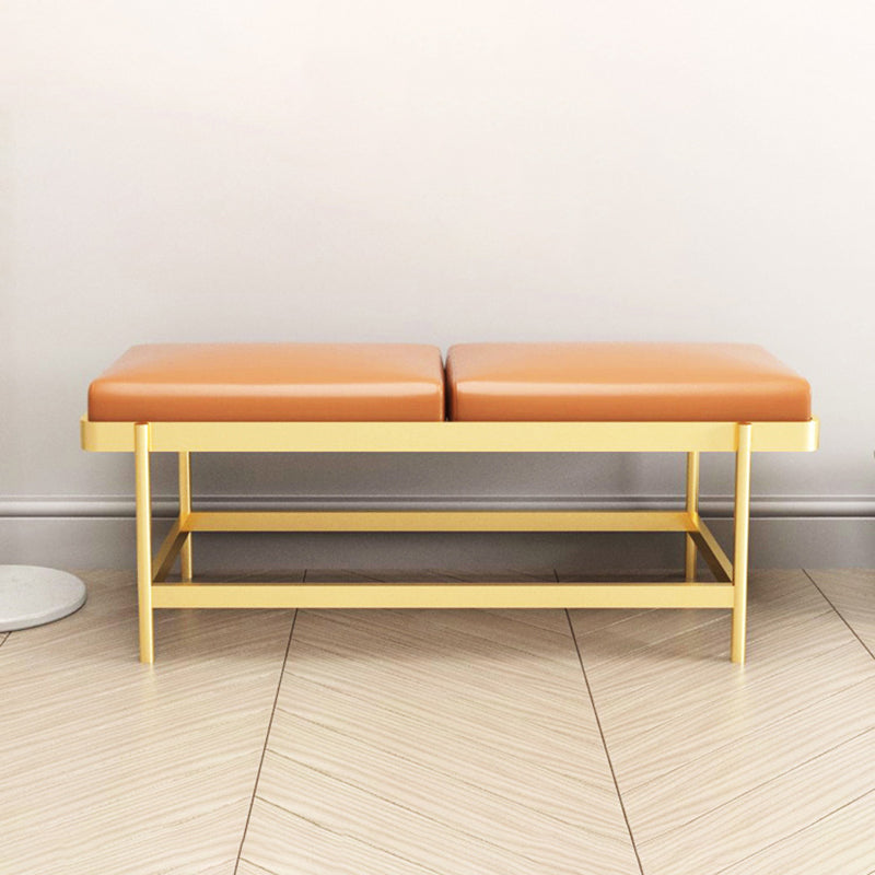 Mid-Century Modern Rectangle Bench Bedroom Seating Bench with Metal Legs 39"L x 15"W x 17"H Orange Clearhalo 'Benches' 'Chairs & Seating' 'furn' 'furn_benches' 'Furniture' 'Living Room Furniture' 6619496