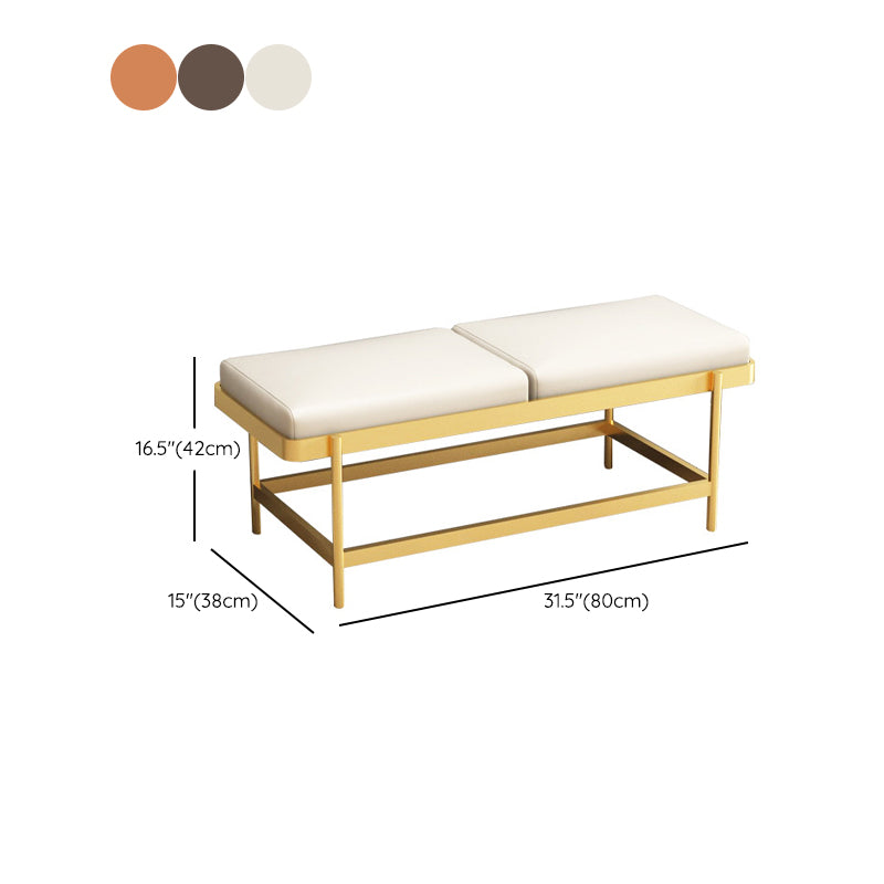 Mid-Century Modern Rectangle Bench Bedroom Seating Bench with Metal Legs Clearhalo 'Benches' 'Chairs & Seating' 'furn' 'furn_benches' 'Furniture' 'Living Room Furniture' 6619504