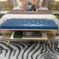 Glam 14" W Seating Bench Cushioned Solid Color Entryway and Bedroom Bench Dark Blue Clearhalo 'Benches' 'Chairs & Seating' 'furn' 'furn_benches' 'Furniture' 'Living Room Furniture' 6619509
