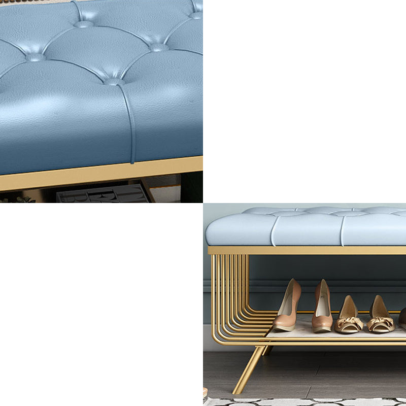 Glam 14" W Seating Bench Cushioned Solid Color Entryway and Bedroom Bench Clearhalo 'Benches' 'Chairs & Seating' 'furn' 'furn_benches' 'Furniture' 'Living Room Furniture' 6619513