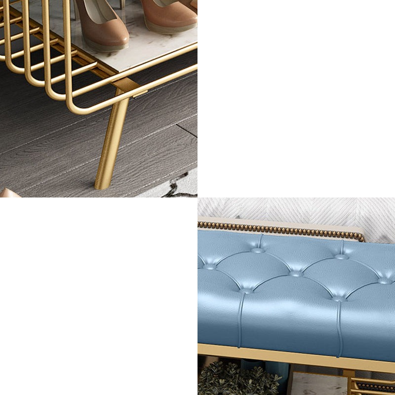 Glam 14" W Seating Bench Cushioned Solid Color Entryway and Bedroom Bench Clearhalo 'Benches' 'Chairs & Seating' 'furn' 'furn_benches' 'Furniture' 'Living Room Furniture' 6619514