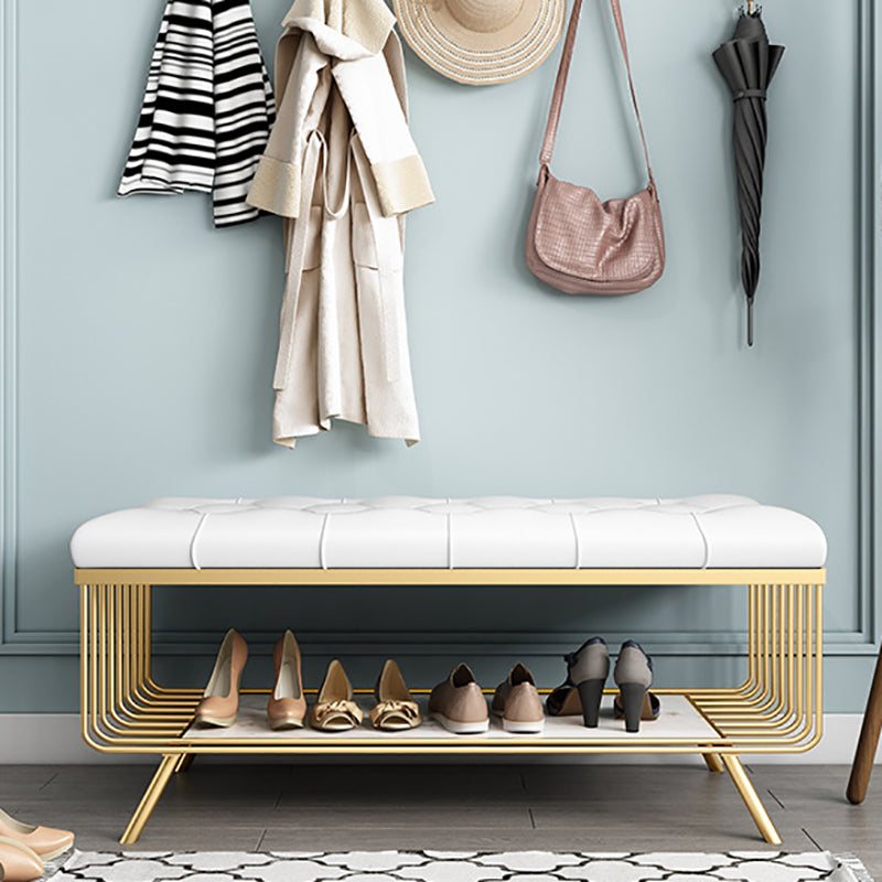 Glam 14" W Seating Bench Cushioned Solid Color Entryway and Bedroom Bench Clearhalo 'Benches' 'Chairs & Seating' 'furn' 'furn_benches' 'Furniture' 'Living Room Furniture' 6619521