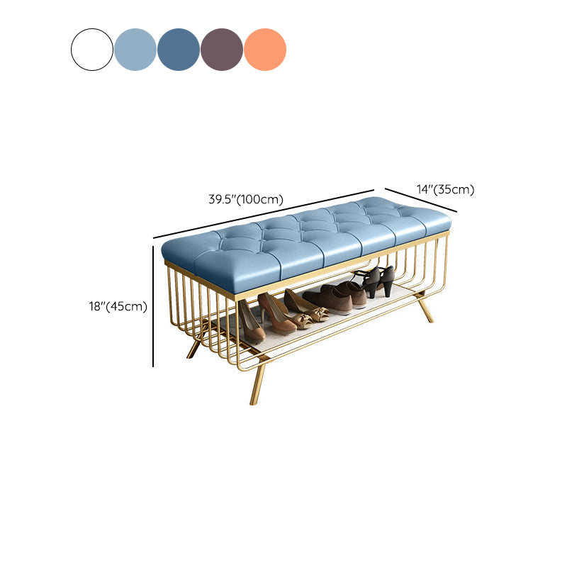 Glam 14" W Seating Bench Cushioned Solid Color Entryway and Bedroom Bench Clearhalo 'Benches' 'Chairs & Seating' 'furn' 'furn_benches' 'Furniture' 'Living Room Furniture' 6619523