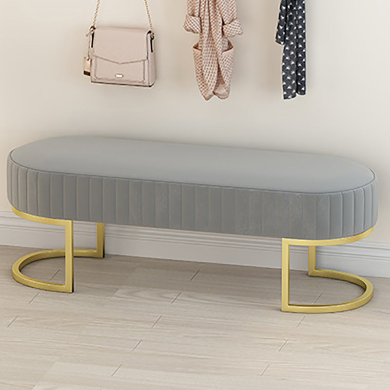 Glam 16" W Seating Bench Solid Color Cushioned Entryway and Bedroom Bench 39.5"L x 16"W x 16"H Grey Clearhalo 'Benches' 'Chairs & Seating' 'furn' 'furn_benches' 'Furniture' 'Living Room Furniture' 6619524