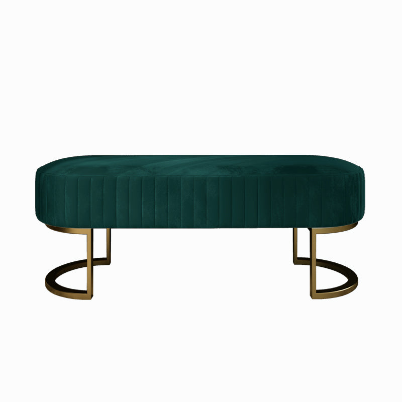 Glam 16" W Seating Bench Solid Color Cushioned Entryway and Bedroom Bench Blackish Green Clearhalo 'Benches' 'Chairs & Seating' 'furn' 'furn_benches' 'Furniture' 'Living Room Furniture' 6619531