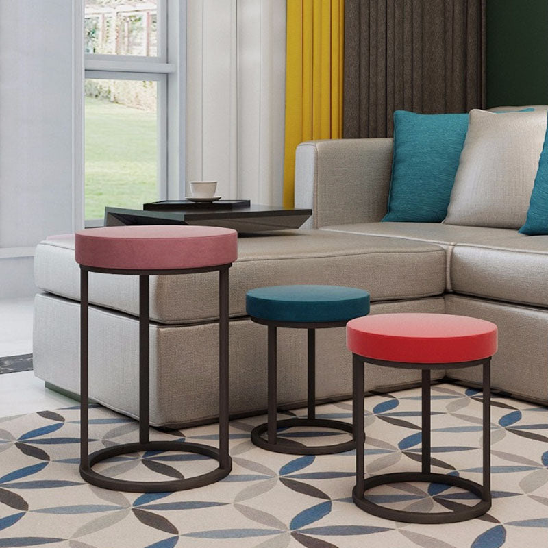 Contemporary Round Shape Standard Stain Resistant Indoor Standard Clearhalo 'furn' 'furn_ottomans_poufs' 'Furniture' 'Living Room Furniture' 'Ottomans & Poufs' 'ottomans_poufs' 6619536