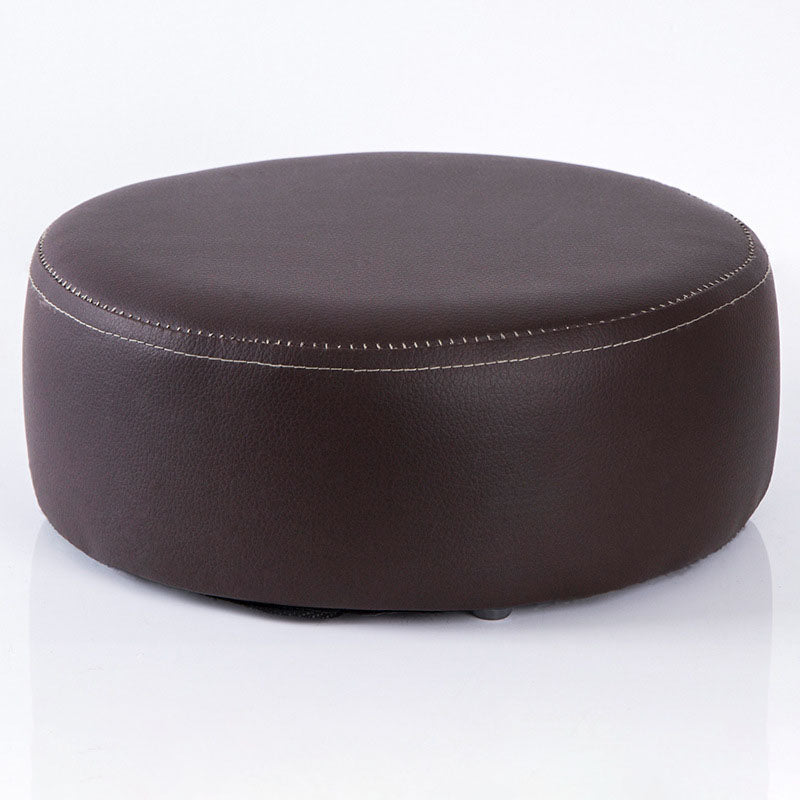 Modern Round Shape Pouf Leather Solid Color Pouf for Drawing Room Clearhalo 'furn' 'furn_ottomans_poufs' 'Furniture' 'Living Room Furniture' 'Ottomans & Poufs' 'ottomans_poufs' 6619594