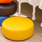 Modern Round Shape Pouf Leather Solid Color Pouf for Drawing Room Yellow 1 Piece Clearhalo 'furn' 'furn_ottomans_poufs' 'Furniture' 'Living Room Furniture' 'Ottomans & Poufs' 'ottomans_poufs' 6619595