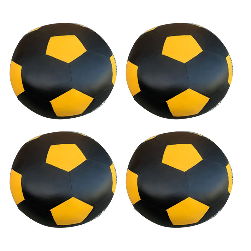 Modern Pouf Ottoman PU Leather Upholstered Geometric Print Spherical Ottoman Black 4 Piece Set Clearhalo 'furn' 'furn_ottomans_poufs' 'Furniture' 'Living Room Furniture' 'Ottomans & Poufs' 'ottomans_poufs' 6619614