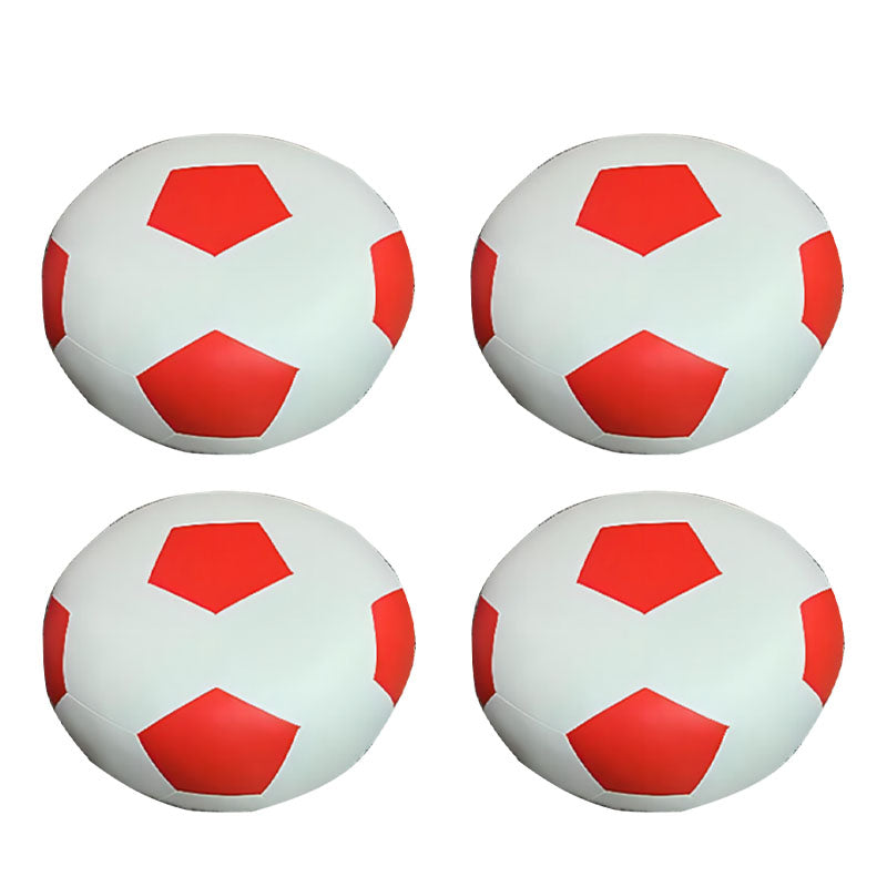 Modern Pouf Ottoman PU Leather Upholstered Geometric Print Spherical Ottoman Tangerine White 4 Piece Set Clearhalo 'furn' 'furn_ottomans_poufs' 'Furniture' 'Living Room Furniture' 'Ottomans & Poufs' 'ottomans_poufs' 6619630