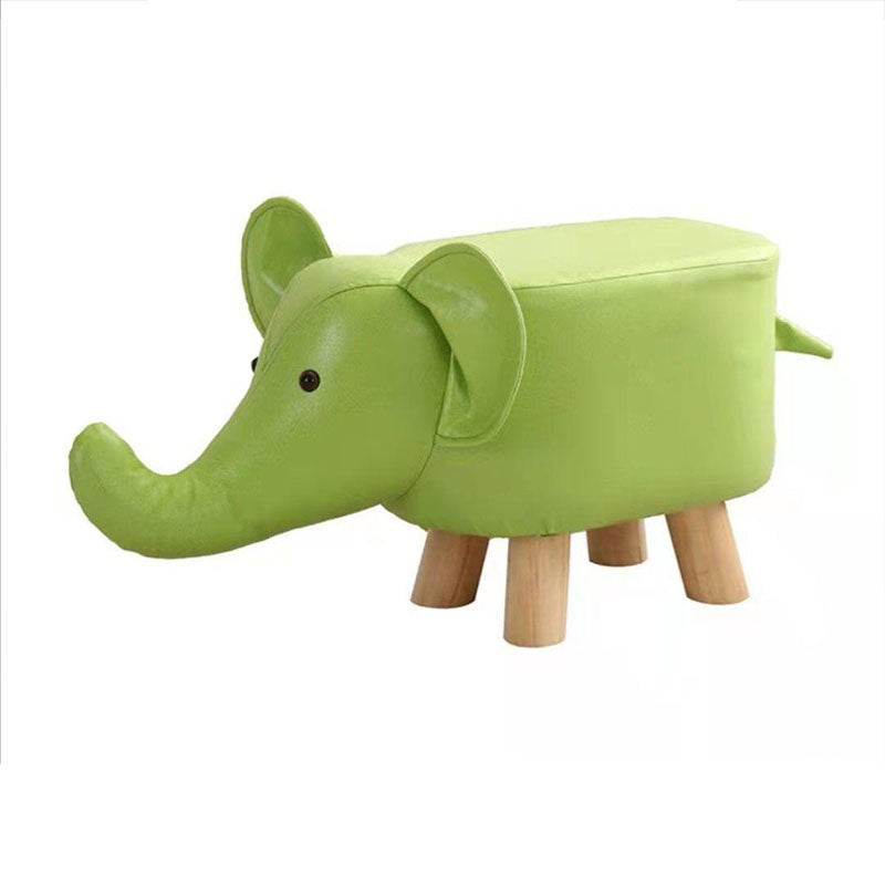 Contemporary Pouf Ottoman Cotton Upholstered Animal Shape Ottoman with Chair Legs Elephant Green 1 Piece Clearhalo 'furn' 'furn_ottomans_poufs' 'Furniture' 'Living Room Furniture' 'Ottomans & Poufs' 'ottomans_poufs' 6619638