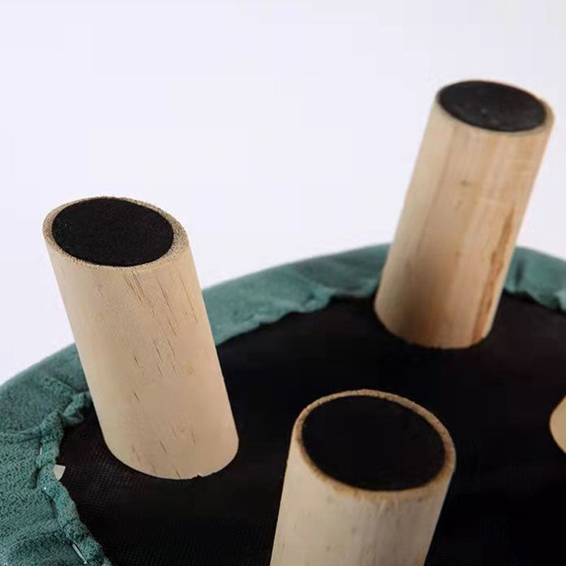 Contemporary Pouf Ottoman Cotton Upholstered Animal Shape Ottoman with Chair Legs Clearhalo 'furn' 'furn_ottomans_poufs' 'Furniture' 'Living Room Furniture' 'Ottomans & Poufs' 'ottomans_poufs' 6619647