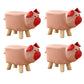 Contemporary Pouf Ottoman Cotton Upholstered Animal Shape Ottoman with Chair Legs Pig Pink 4 Piece Set Clearhalo 'furn' 'furn_ottomans_poufs' 'Furniture' 'Living Room Furniture' 'Ottomans & Poufs' 'ottomans_poufs' 6619648