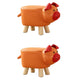 Contemporary Pouf Ottoman Cotton Upholstered Animal Shape Ottoman with Chair Legs Pig Orange 2 Piece Set Clearhalo 'furn' 'furn_ottomans_poufs' 'Furniture' 'Living Room Furniture' 'Ottomans & Poufs' 'ottomans_poufs' 6619649