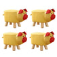 Contemporary Pouf Ottoman Cotton Upholstered Animal Shape Ottoman with Chair Legs Pig Yellow 4 Piece Set Clearhalo 'furn' 'furn_ottomans_poufs' 'Furniture' 'Living Room Furniture' 'Ottomans & Poufs' 'ottomans_poufs' 6619656