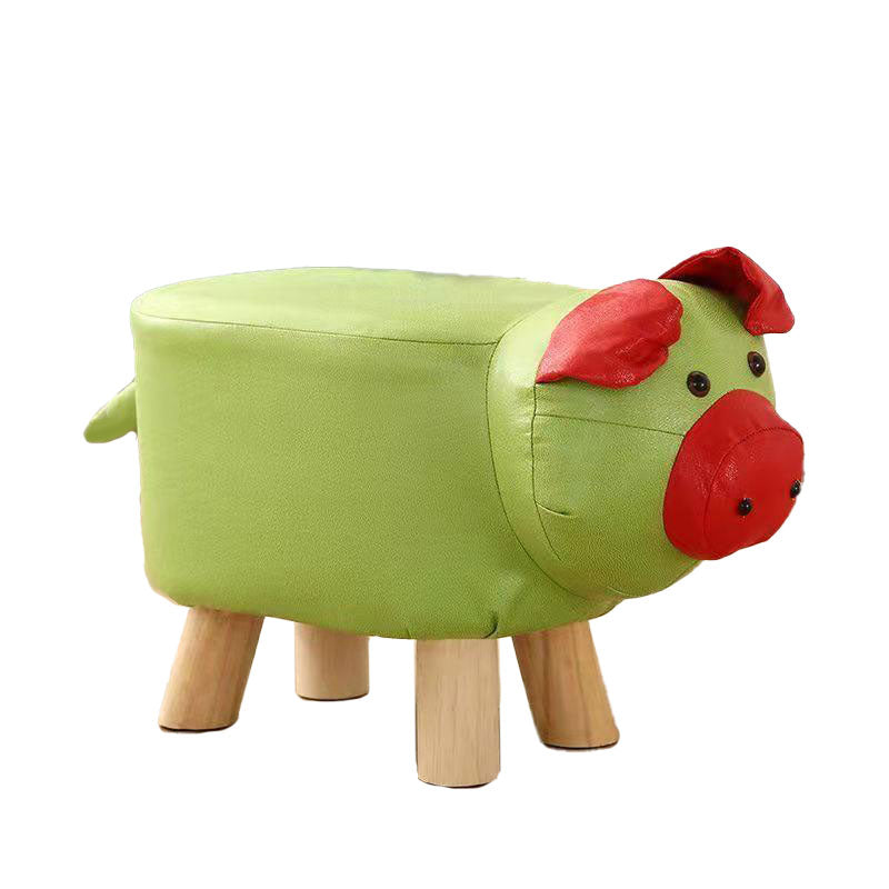 Contemporary Pouf Ottoman Cotton Upholstered Animal Shape Ottoman with Chair Legs Clearhalo 'furn' 'furn_ottomans_poufs' 'Furniture' 'Living Room Furniture' 'Ottomans & Poufs' 'ottomans_poufs' 6619658