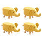 Contemporary Pouf Ottoman Cotton Upholstered Animal Shape Ottoman with Chair Legs Elephant Yellow 4 Piece Set Clearhalo 'furn' 'furn_ottomans_poufs' 'Furniture' 'Living Room Furniture' 'Ottomans & Poufs' 'ottomans_poufs' 6619672