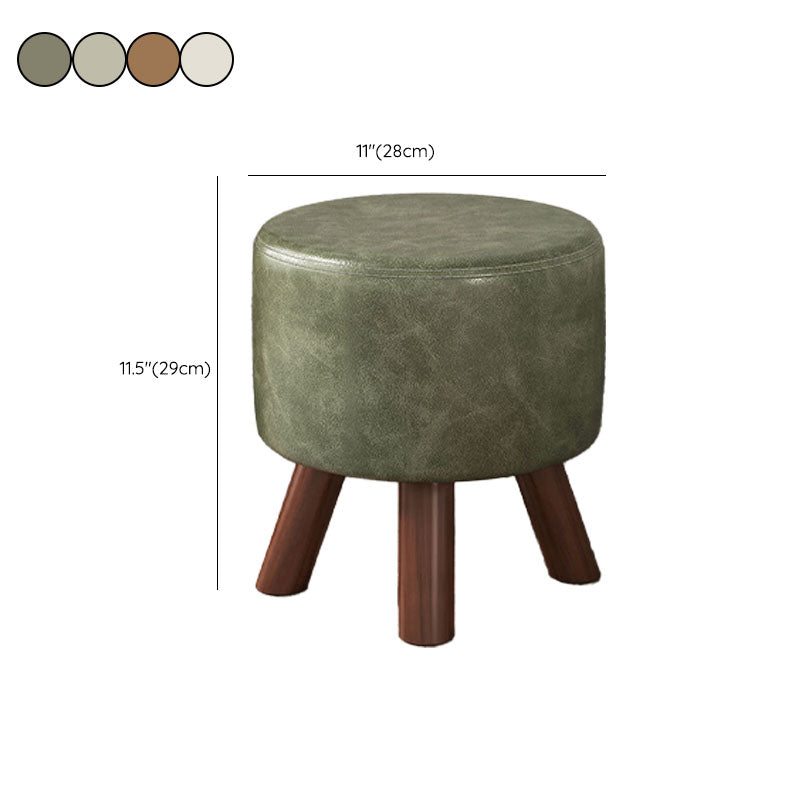 Faux Leather Standard Square / Round Pure Color Standard for Drawing Room Clearhalo 'furn' 'furn_ottomans_poufs' 'Furniture' 'Living Room Furniture' 'Ottomans & Poufs' 'ottomans_poufs' 6619711