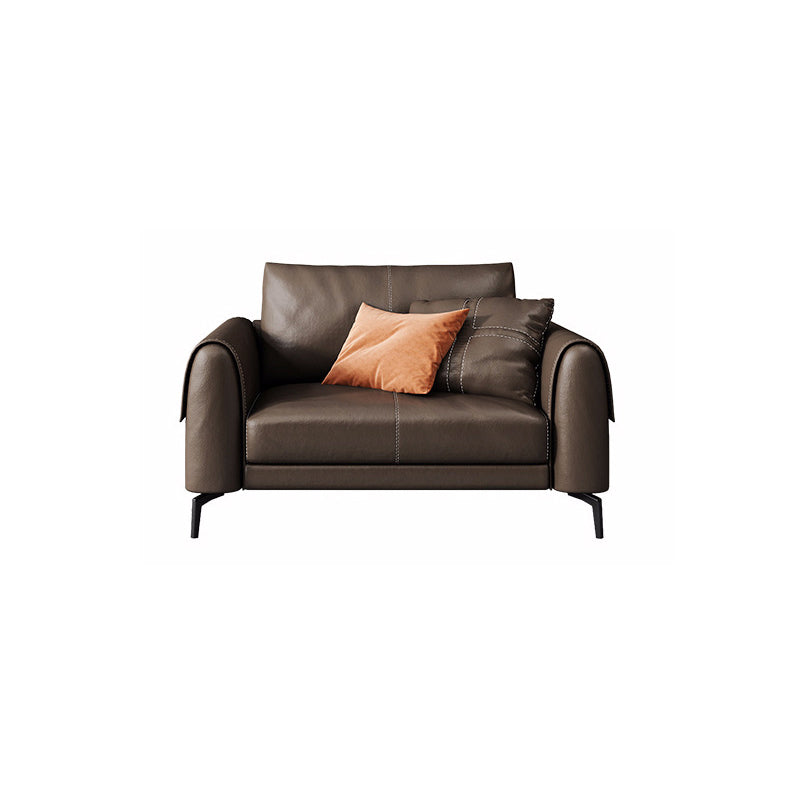 Vintage Sofa Dark Brown Pillows Rolled Arm Living Room Settee