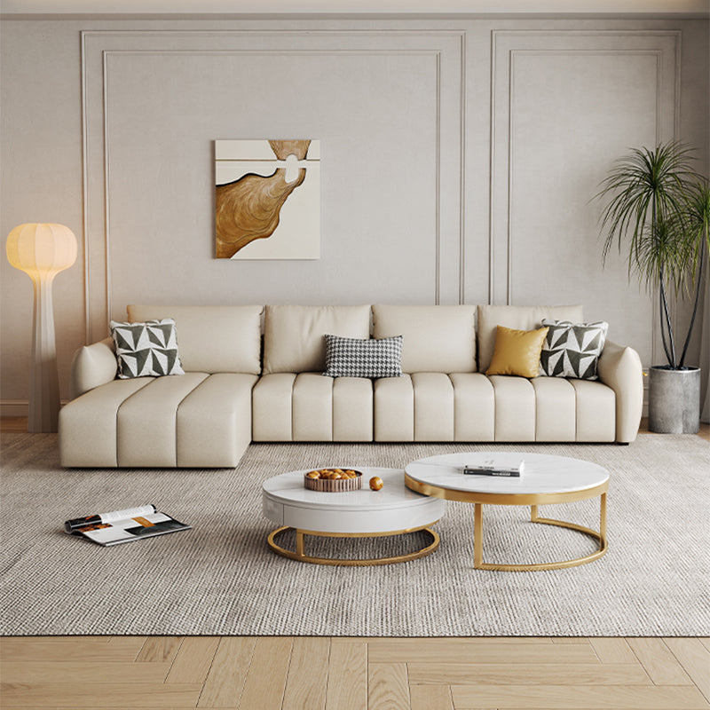 Sedioni bianche in tessuto tropicale da divano standard da 32,2 "H per soggiorno