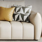 Tropical Fabric White Seating 32.2"H Standard Settee for Living Room