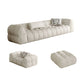 Contemporary White Button-tufted Sofa Tuxedo Arm Living Room Settee