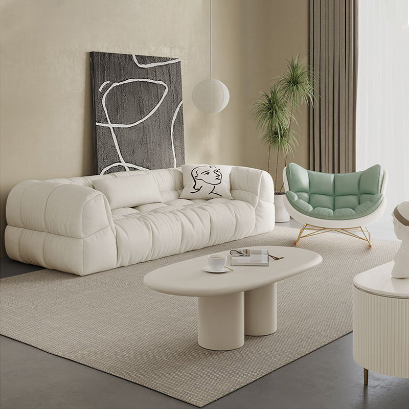 Contemporary White Button-tufted Sofa Tuxedo Arm Living Room Settee Clearhalo 'furn' 'furn_sofas' 'Furniture' 'Living Room Furniture' 'Sofa' 'sofas' 6619800