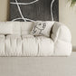 Contemporary White Button-tufted Sofa Tuxedo Arm Living Room Settee