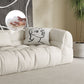 Contemporary White Button-tufted Sofa Tuxedo Arm Living Room Settee