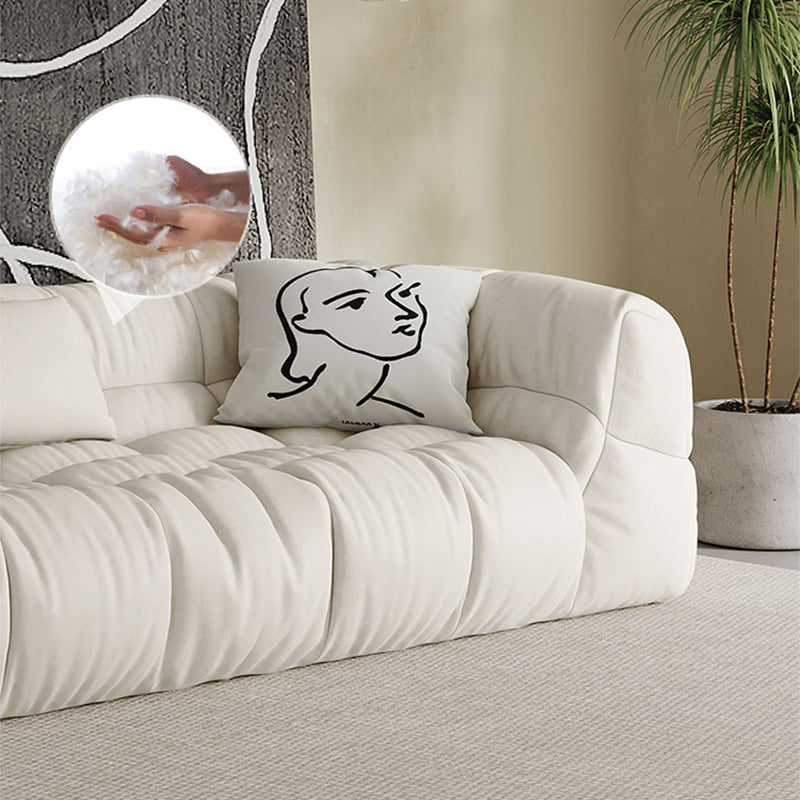 Contemporary White Button-tufted Sofa Tuxedo Arm Living Room Settee Clearhalo 'furn' 'furn_sofas' 'Furniture' 'Living Room Furniture' 'Sofa' 'sofas' 6619804
