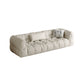Contemporary White Button-tufted Sofa Tuxedo Arm Living Room Settee