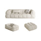 Contemporary White Button-tufted Sofa Tuxedo Arm Living Room Settee
