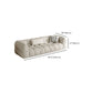 Contemporary White Button-tufted Sofa Tuxedo Arm Living Room Settee