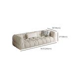 Contemporary White Button-tufted Sofa Tuxedo Arm Living Room Settee