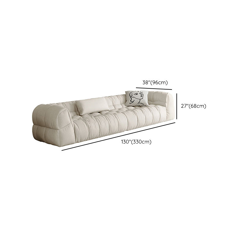 Contemporary White Button-tufted Sofa Tuxedo Arm Living Room Settee Clearhalo 'furn' 'furn_sofas' 'Furniture' 'Living Room Furniture' 'Sofa' 'sofas' 6619817