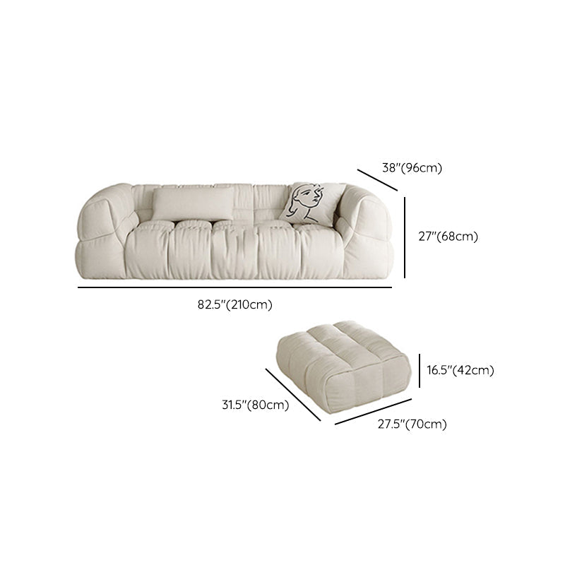 Contemporary White Button-tufted Sofa Tuxedo Arm Living Room Settee Clearhalo 'furn' 'furn_sofas' 'Furniture' 'Living Room Furniture' 'Sofa' 'sofas' 6619819