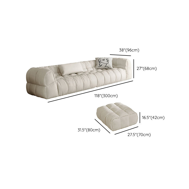 Contemporary White Button-tufted Sofa Tuxedo Arm Living Room Settee Clearhalo 'furn' 'furn_sofas' 'Furniture' 'Living Room Furniture' 'Sofa' 'sofas' 6619822