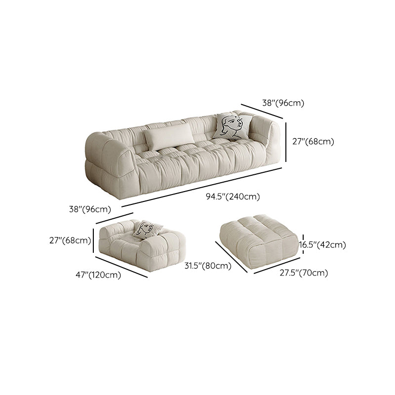 Contemporary White Button-tufted Sofa Tuxedo Arm Living Room Settee Clearhalo 'furn' 'furn_sofas' 'Furniture' 'Living Room Furniture' 'Sofa' 'sofas' 6619825