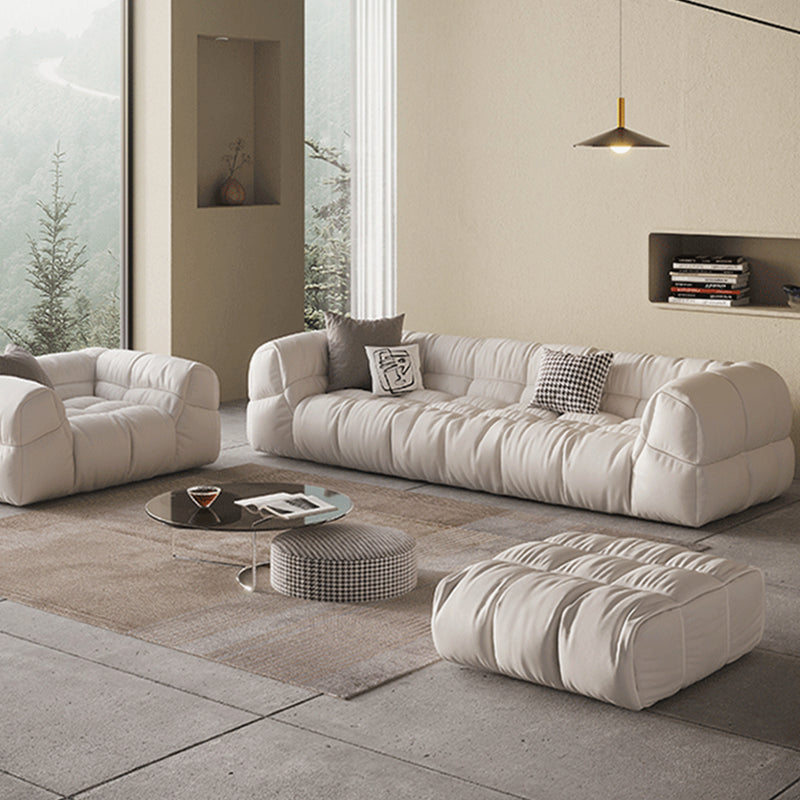 Zeitgenössische weiße Kissentuxedo Arm Wohnzimmer Standard Sofa