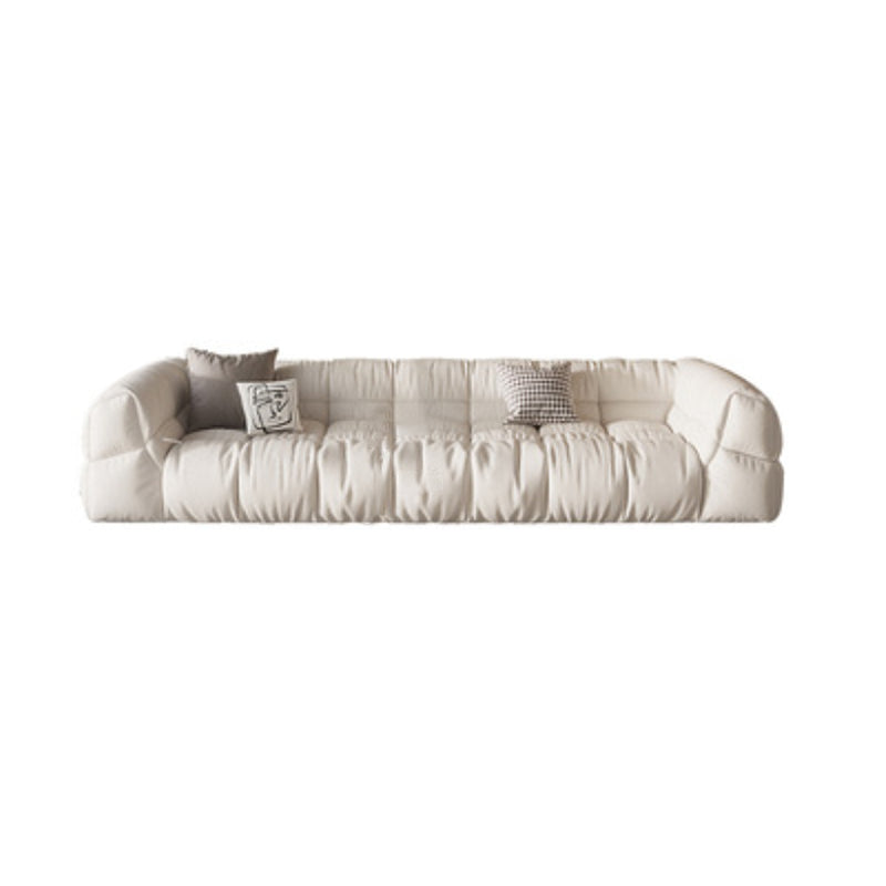 Contemporary White Cushions Tuxedo Arm Living Room Standard Settee