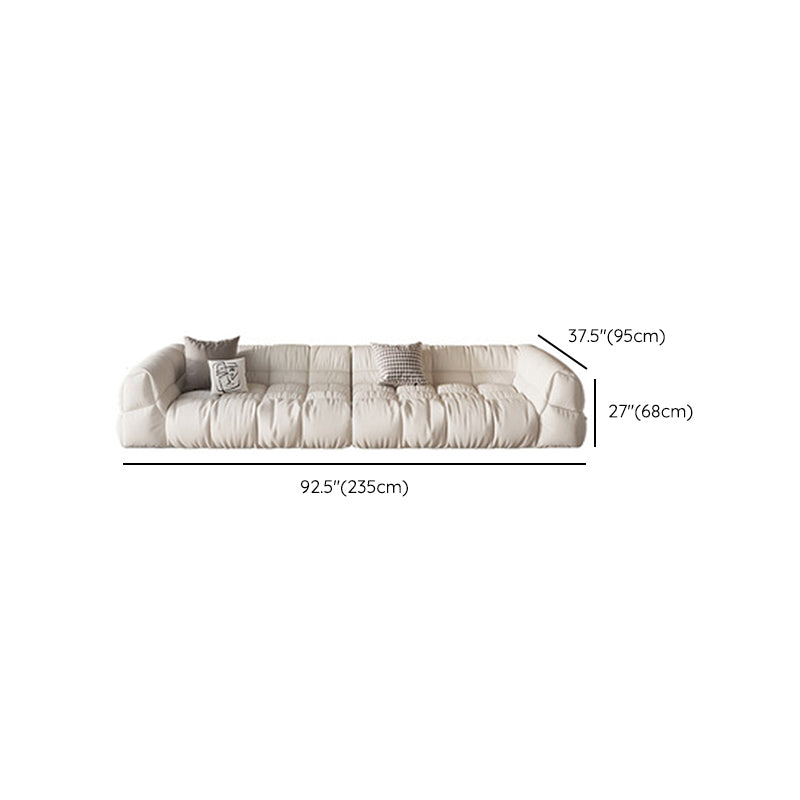 Contemporary White Cushions Tuxedo Arm Living Room Standard Settee