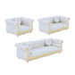 Mid Century Modern White Sofa Echt lederen woonkamer zitplaatsen