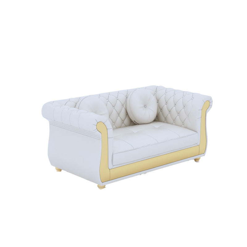 Mid Century Modern White Sofa Echt lederen woonkamer zitplaatsen