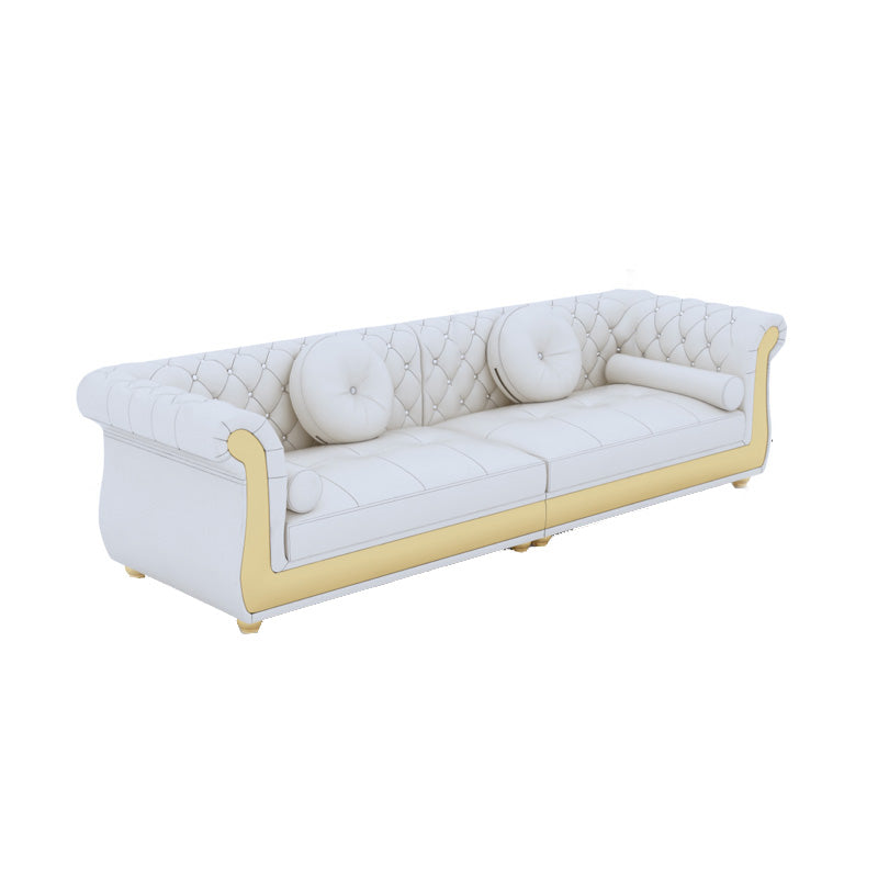 Mid Century Modern White Sofa Echt lederen woonkamer zitplaatsen