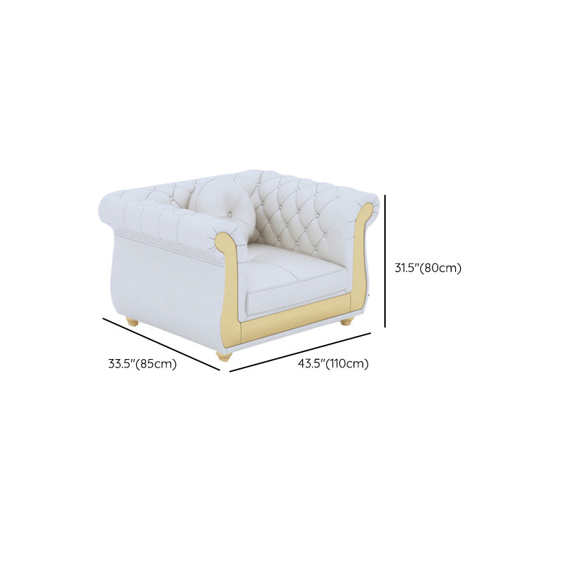 Mid Century Modern White Sofa Echt lederen woonkamer zitplaatsen