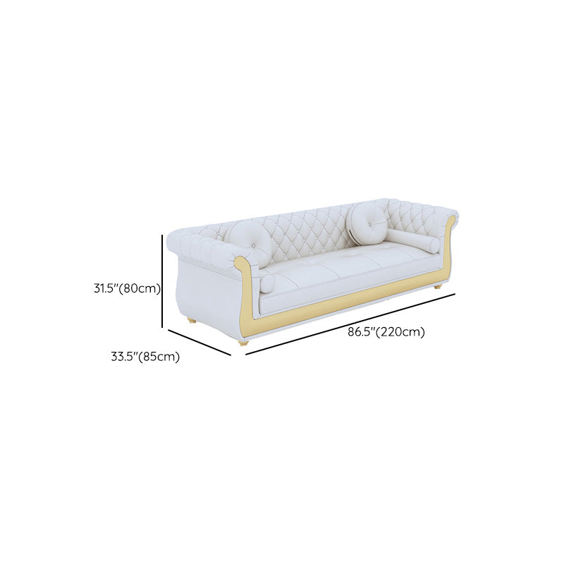 Mid Century Modern White Sofa Echt lederen woonkamer zitplaatsen
