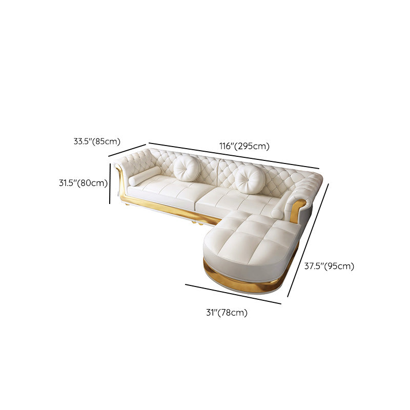Mid Century Modern White Sofa Echt lederen woonkamer zitplaatsen