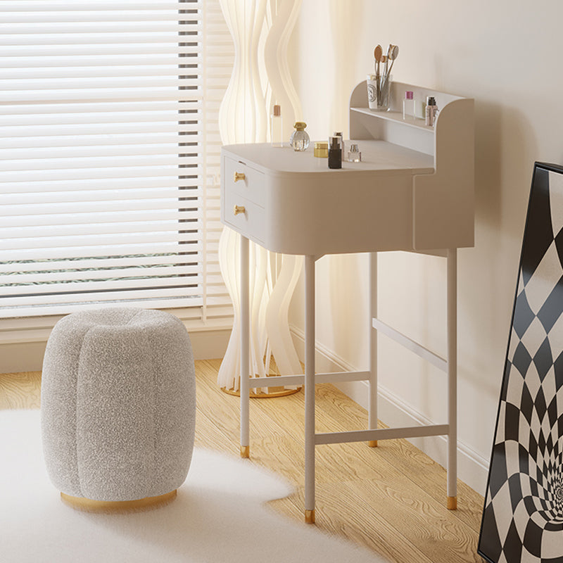 2 laden massief houten make-up ijdelheid in witte glamoureuze stijl met spiegel