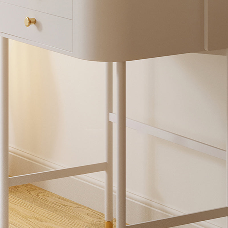 2 laden massief houten make-up ijdelheid in witte glamoureuze stijl met spiegel